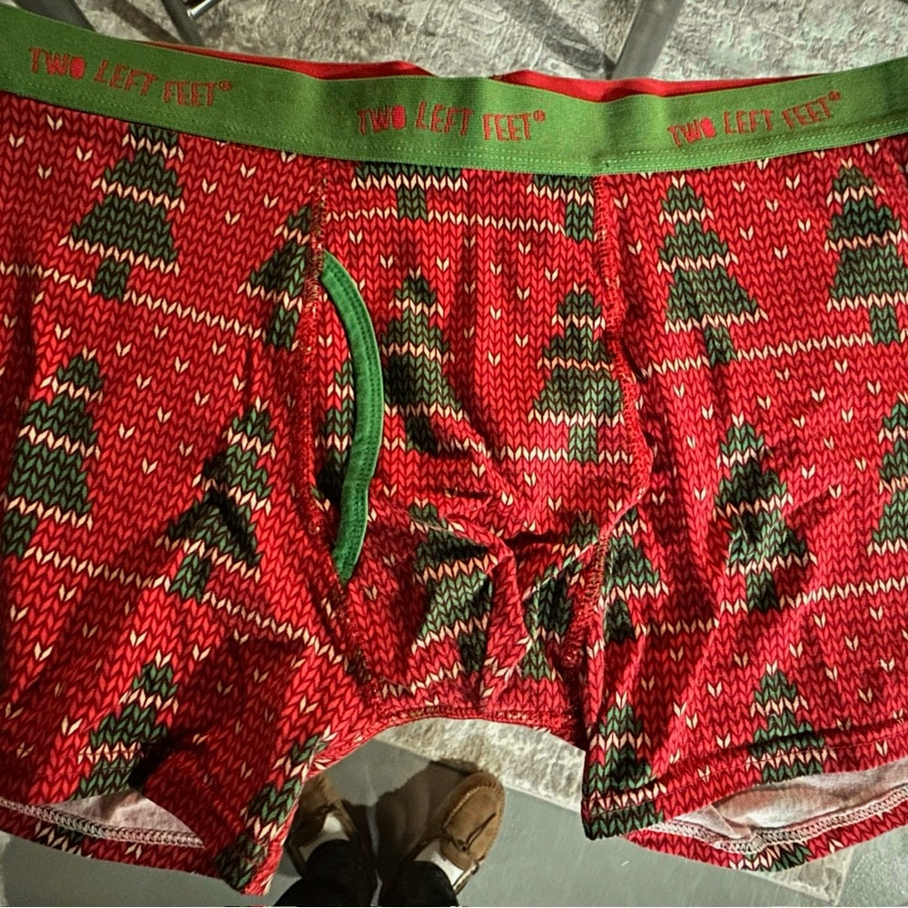 NWOT Festive Red and Green Holiday Boxer Briefs